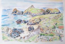 Kynance Cove Cornwall Pencil drawing
