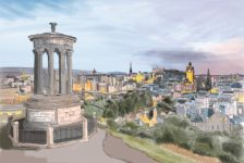Print of Edinburgh from Carlton Hills